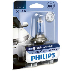 Лампа галогенна Philips H3 Cristal Vision, 4300K, 1шт/блістер 12336CVB1