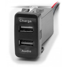 Роз'єм USB в штатну заглушку Carav 17-103 Toyota/Lexus / 2 порти: аудіо + зарядний пристрій