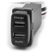 Роз'єм USB в штатну заглушку Carav 17-107 Mitsubishi / 2 порти: аудіо + зарядний пристрій
