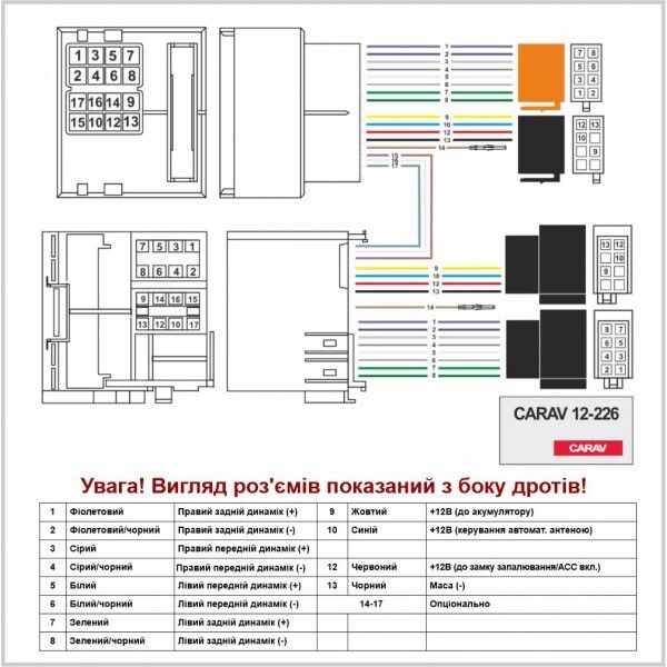 Переходник Авто-ISO Carav 12-226 Citroen, Fiat, Alfa Romeo, Lancia, Peugeot, Toyota
