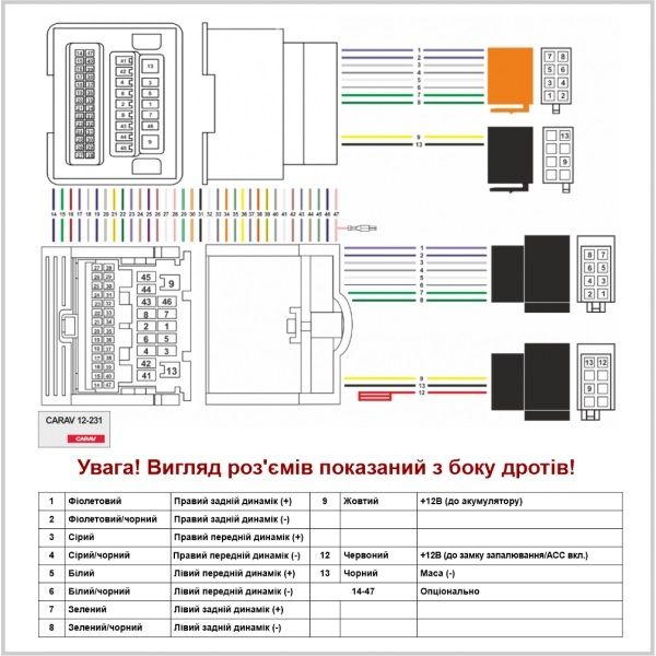 Перехідник Авто-ІSO Carav 12-231 Chevrolet, Opel