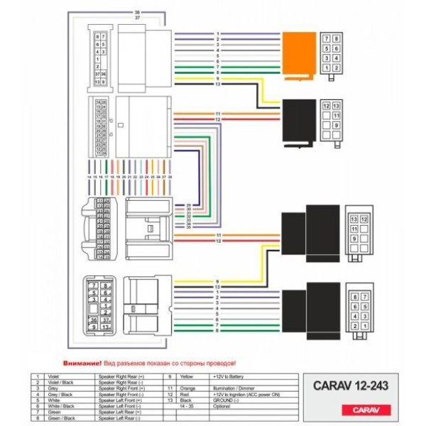 Перехідник Авто-ІSO Carav 12-243 FIAT, Opel, Dacia, Nissan, Renault, Mercedes