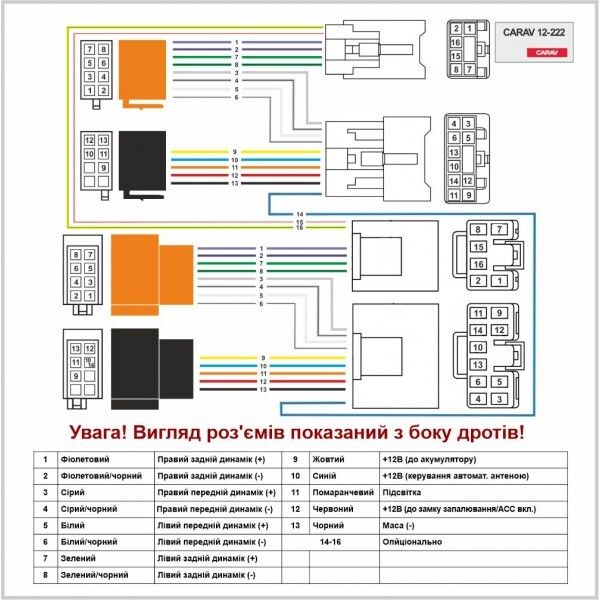 Перехідник Авто-ІSO Carav 12-222 Toyota, Daihatsu, Lexus, Peugeot, Citroen