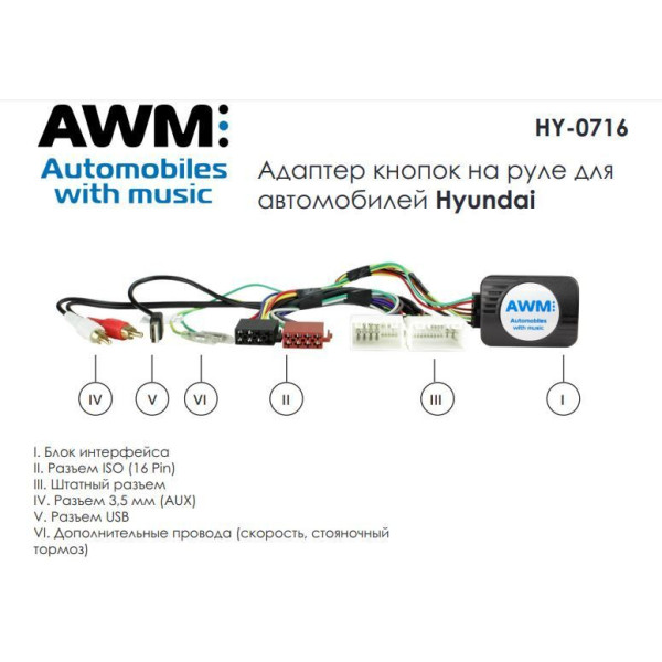 Адаптер кнопок на руле AWM HY-0716 Hyundai