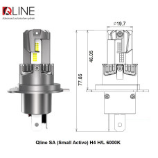 Лампы светодиодные Qline SA (Small Active) H4 H/L 6000K (2шт)
