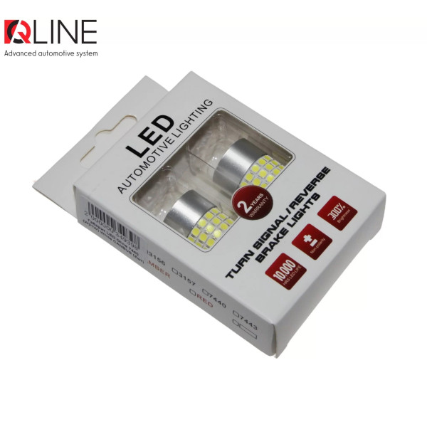 Габарити LED Qline 7440 (W21W) White CANBUS (2шт)