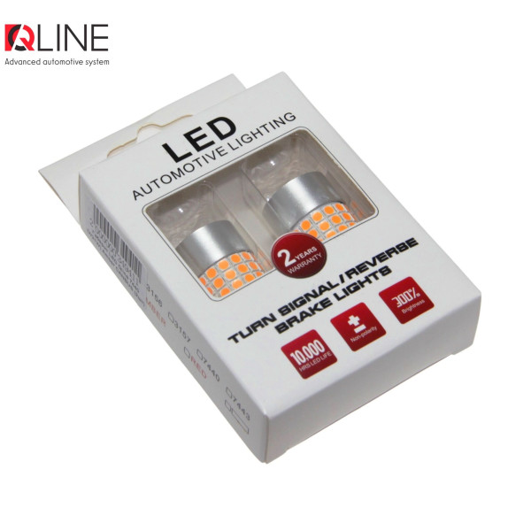 Габарити LED Qline 7440 (W21W) Amber CANBUS (2шт)