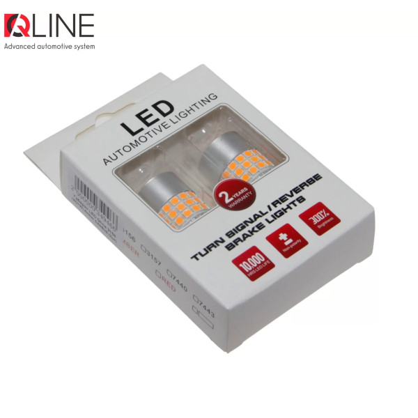 Габариты LED Qline 3156 (P27W) Amber CANBUS (2шт)