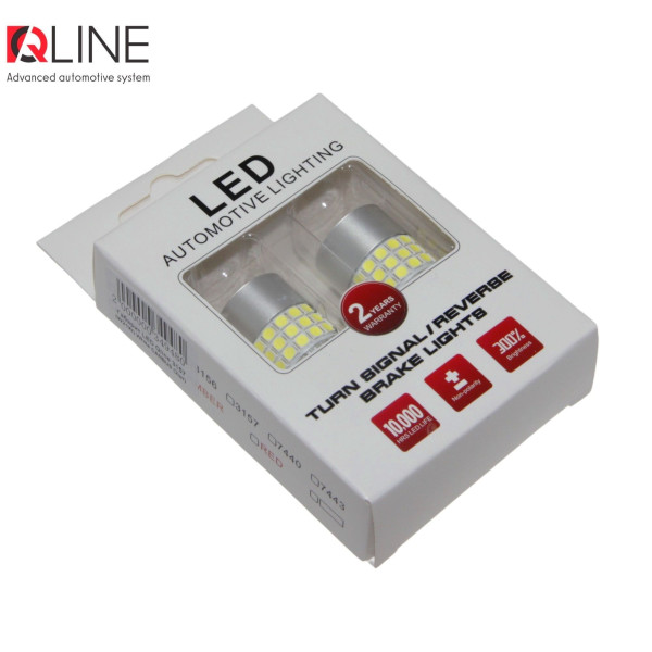 Габариты LED Qline 3157 (P27/7W) White CANBUS (2шт)