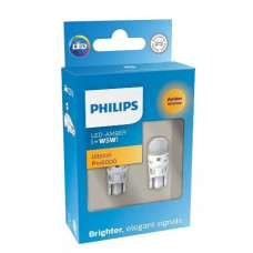 Лампа повторювача поворотів LED Philips W5W (T10) LED Ultinon Pro6000 11961AU60X2 Amber (2шт.)