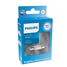 Габарит LED Philips White Ultinon Pro6000 12V C5W 38mm 4000K (1шт.) 11854WU60X1