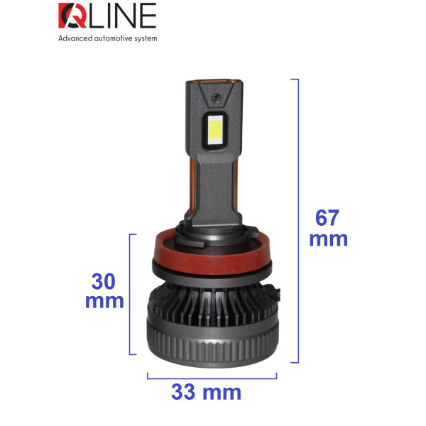 Лампи світлодіодні QLine DualVision 65W H11 6000K (2шт.)