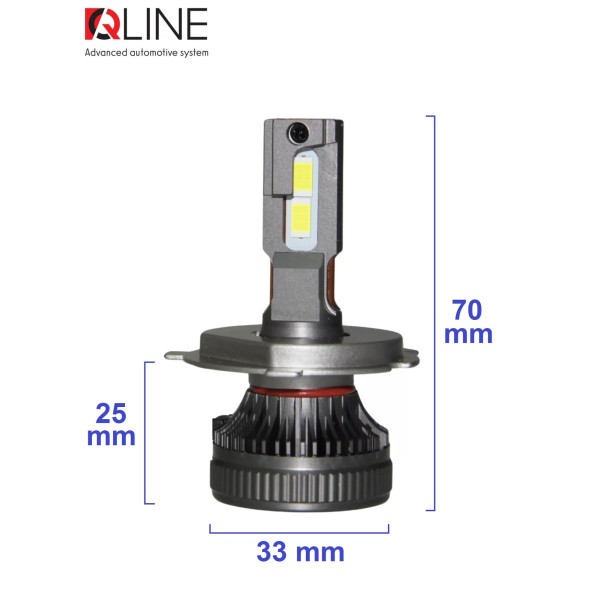 Лампи світлодіодні QLine DualVision 65W H4 6000K (2шт.)