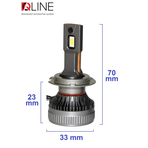 Лампы светодиодные QLine DualVision 65W H7 6000K (2шт.)