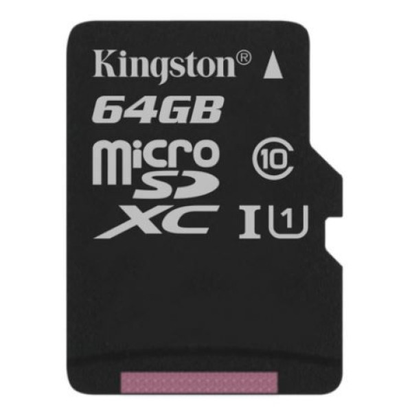 Карта памяти KINGSTON 64GB microSDXC C10 A1 Canvas Select  Plus 100R UHS-I, U1, V10 w/o adapter