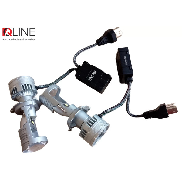 Лампы-линзы светодиодные Qline Alpha H4 Projector 50/70Вт 6000K (2шт)
