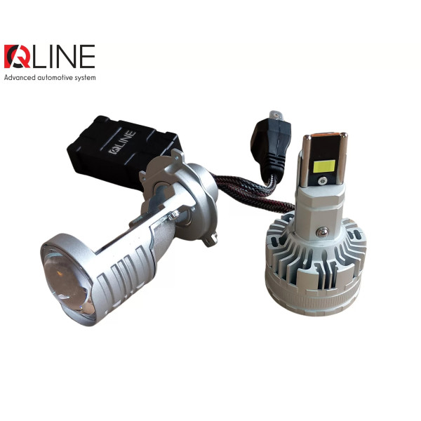 Лампы-линзы светодиодные Qline Alpha H4 Projector 50/70Вт 6000K (2шт)