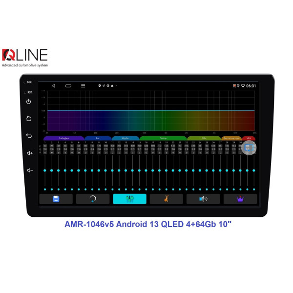 Мультимедийный центр Qline AMR-1046v5 Android 13 QLED 4+64Gb 10