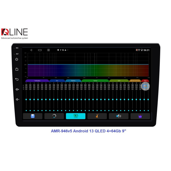 Мультимедийный центр Qline AMR-946v5 Android 13 QLED 4+64Gb 9