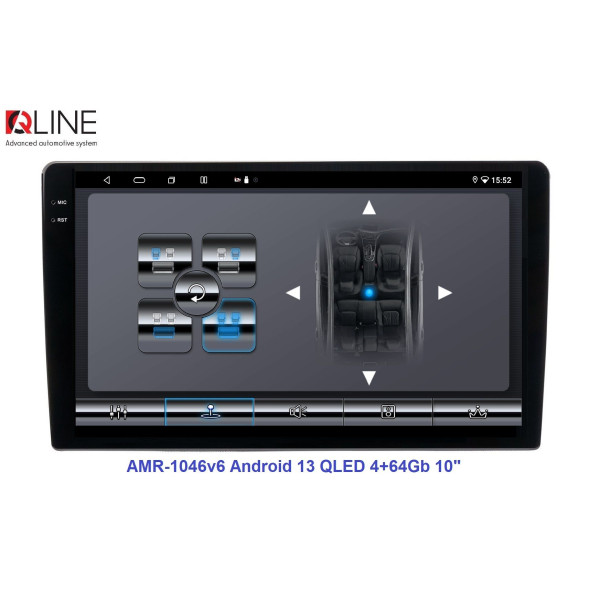 Мультимедийный центр Qline AMR-1046v6 Android 13 QLED 4+64Gb 10