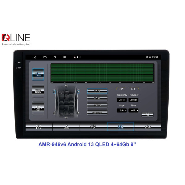 Мультимедийный центр Qline AMR-946v6 Android 13 QLED 4+64Gb 9