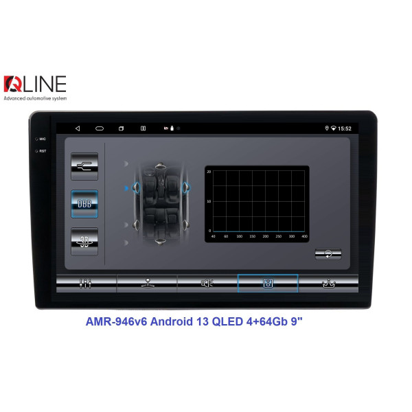Мультимедийный центр Qline AMR-946v6 Android 13 QLED 4+64Gb 9
