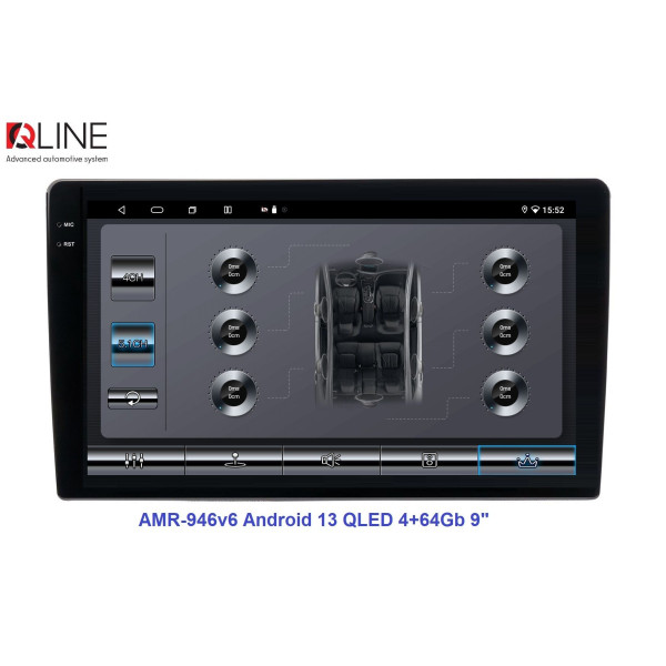 Мультимедийный центр Qline AMR-946v6 Android 13 QLED 4+64Gb 9