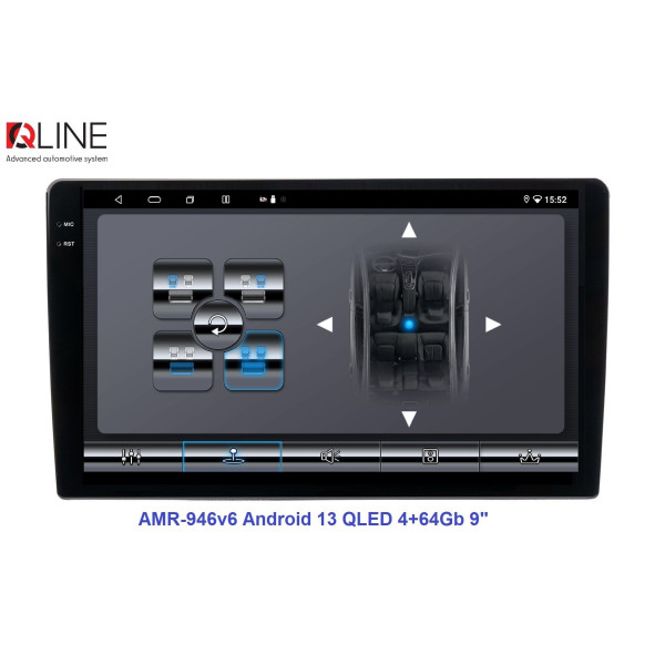 Мультимедийный центр Qline AMR-946v6 Android 13 QLED 4+64Gb 9