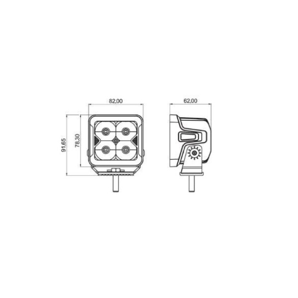 Світлодіодна фара StarLight SL-W0120F квадратна, ближнє розсіяне світло WHITE+DRL 20W 2400Lm 5700K
