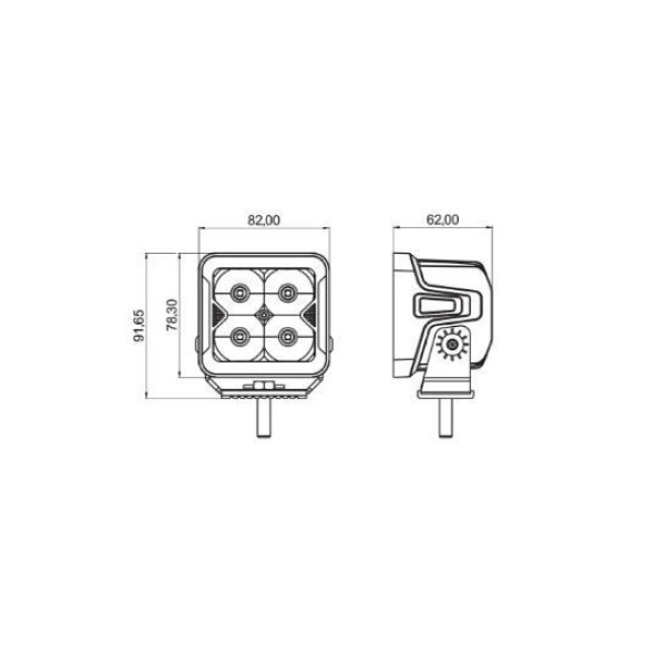 Світлодіодна фара StarLight SL-W0120S квадратна, дальнє світло WHITE + DRL 20W 2400Lm 5700K 12/24V