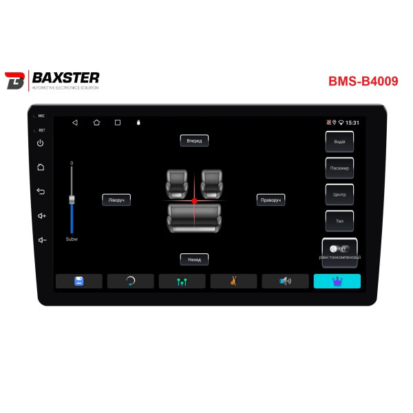 Мультимедійний центр Baxster BMS-B4009 Android 13 QLED 4+32Gb 9