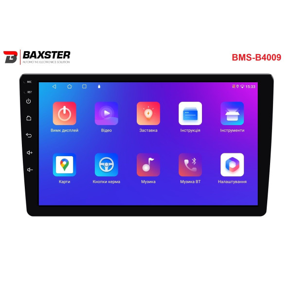 Мультимедійний центр Baxster BMS-B4009 Android 13 QLED 4+32Gb 9