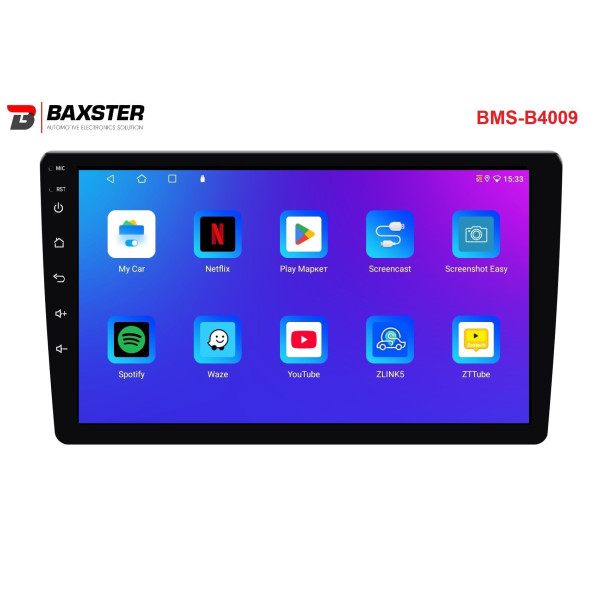 Мультимедійний центр Baxster BMS-B4009 Android 13 QLED 4+32Gb 9
