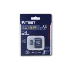 Карта пам'яті Patriot LX Series 32GB Micro SDHC V10, R90, Class 10, UHS-I U1 with SD Adapter