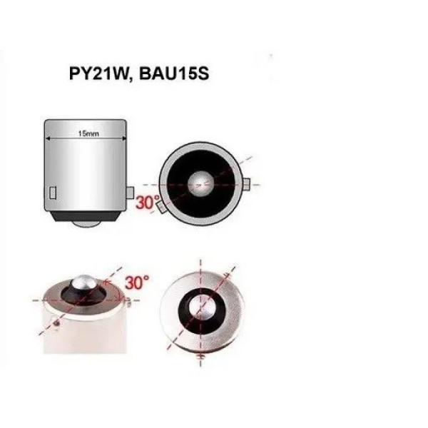 Габарит LED StarLight Vision PY21W (T25) BRS LED BAU15S Amber 12V
