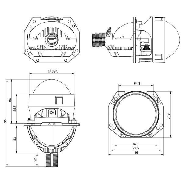 Світлодіодна лінза Cyclone LED BL 2.5
